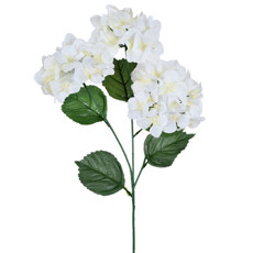 Imagem de HASTE DECORATIVA EM PLÁSTICO MOLDÁVEL DE HORTÊNSIA CREME 71X26 CM - GRILLO - Grillo Ltda