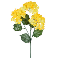 Imagem de HASTE DECORATIVA EM PLÁSTICO MOLDÁVEL DE HORTÊNSIA AMARELA 71X26 CM - GRILLO - Grillo Ltda