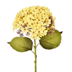 Imagem de HASTE DECORATIVA EM PLÁSTICO MOLDÁVEL DE HORTÊNSIA AMARELO OUTONO 62X22 CM - GRILLO - Grillo Ltda