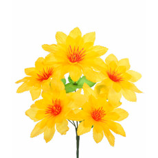 Imagem de BUQUÊ DECORATIVO DE DÁLIA AMARELA EM PLÁSTICO MOLDÁVEL 33X26 CM - GRILLO - Grillo Ltda