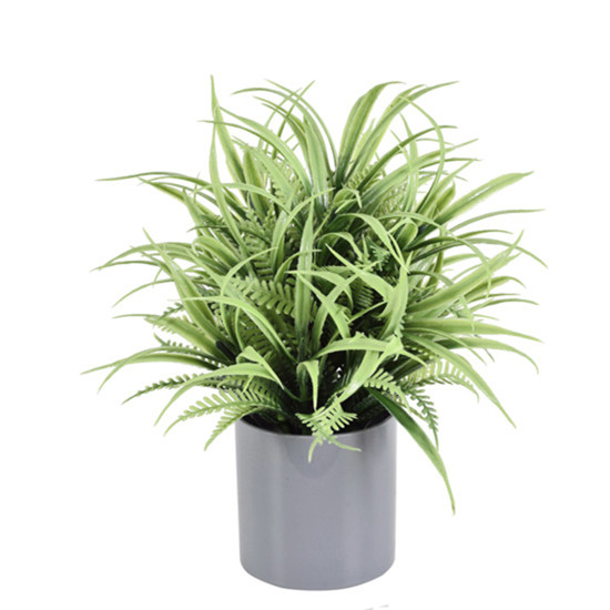 Imagem ARRANJO DECORATIVO DE FOLHAGEM VERDE EM PLÁSTICO COM VASO EM MELAMINA - GRILLO
