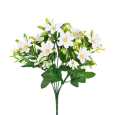 Imagem de BUQUÊ DECORATIVO DE MARGARIDA CREME EM PLÁSTICO MOLDÁVEL 30X11 CM - GRILLO - Grillo Ltda
