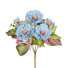 Imagem de BUQUÊ DECORATIVO DE GERBERA AZUL EM PLÁSTICO MOLDÁVEL 29X17 CM - GRILLO - Grillo Ltda
