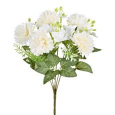 Imagem de BUQUÊ DECORATIVO DE MINI CRISÂNTEMO CREME EM PLÁSTICO MOLDÁVEL 28X12 CM - GRILLO - Grillo Ltda