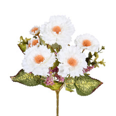 Imagem de BUQUÊ DECORATIVO DE GERBERA CREME EM PLÁSTICO MOLDÁVEL 29X17 CM - GRILLO - Grillo Ltda