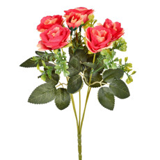 Imagem de BUQUÊ DECORATIVO DE ROSAS COR ROSA EM PLÁSTICO MOLDÁVEL 32X15 CM - GRILLO - Grillo Ltda