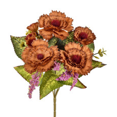 Imagem de BUQUÊ DECORATIVO DE GERBERA MARROM EM PLÁSTICO MOLDÁVEL 29X17 CM - GRILLO - Grillo Ltda