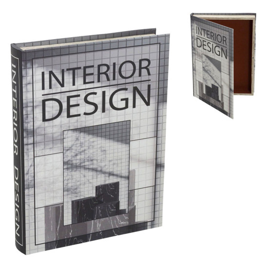 Imagem CAIXA LIVRO DECORATIVA EM MDF REVESTIDA EM TECIDO 5X36X27 CM - MABRUK