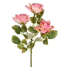 Imagem de HASTE DECORATIVA DE ROSA NA COR ROSA EM PLÁSTICO MOLDÁVEL 55X17 CM - GRILLO - Grillo Ltda