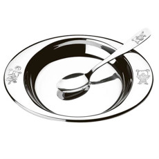 Imagem de CONJUTO INFANTIL 2 PEÇAS FRIENDS CLUB EM AÇO INOX 31X29X36 CM - BRINOX - Brinox Metalurgica S A