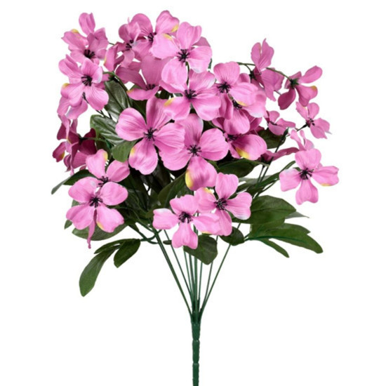 Imagem BUQUÊ DECORATIVO DE DOGWOOD MALVA EM PLÁSTICO MOLDÁVEL 54X32 CM - GRILLO