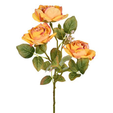 Imagem de HASTE DECORATIVA DE ROSA NA COR AMARELA EM PLÁSTICO MOLDÁVEL 55X17 CM - GRILLO - Grillo Ltda
