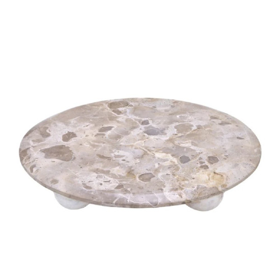 Imagem CENTRO DE MESA DECORATIVO EM PEDRA NATURAL BEGE 7X25X25 CM - MABRUK