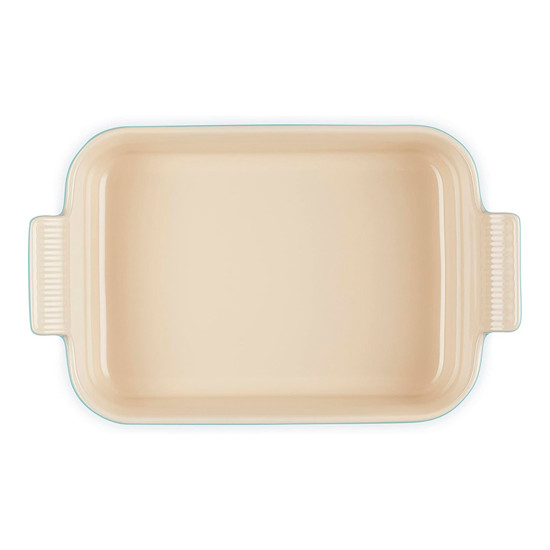 Imagem TRAVESSA RETANGULAR HERITAGE AZUL CARIBE EM CERÂMICA 32X20X8 CM - LE CREUSET