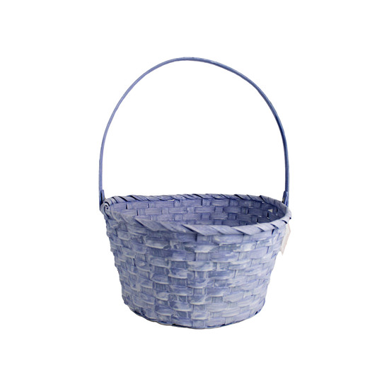 Imagem CESTA EM FIBRA NATURAL DE BAMBOO AZUL 30X28X16 CM - CROMUS