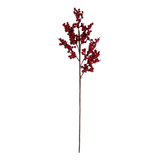 Imagem HASTE DE BERRIES VERMELHAS DECORATIVAS EM METAL E PLÁSTICO 70X10 CM