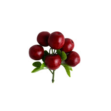 Imagem de PACOTE COM 6 MINI MAÇÃS DECORATIVAS COM FOLHAGEM 12X4 CM - GRILLO 59016 - Grillo Ltda