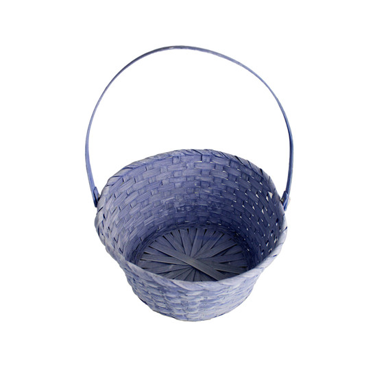 Imagem CESTA EM FIBRA NATURAL DE BAMBOO AZUL 30X28X16 CM - CROMUS