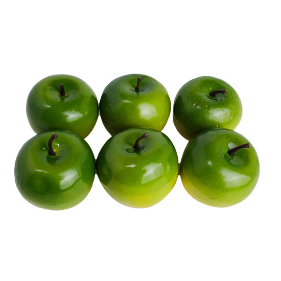 Imagem PACOTE DE 6 MINI MAÇÃS VERDES EM PLÁSTICO 5 CM - GRILLO 59018