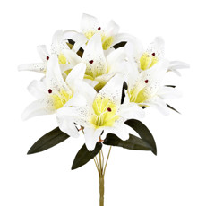 Imagem de BUQUÊ DECORATIVO DE LÍRIOS COR CREME EM PLÁSTICO MOLDÁVEL 47X29 CM - GRILLO - Grillo Ltda