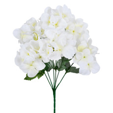 Imagem de BUQUÊ DECORATIVO DE HORTÊNSIA CREME EM PLÁSTICO MOLDÁVEL 35X23 CM - GRILLO - Grillo Ltda