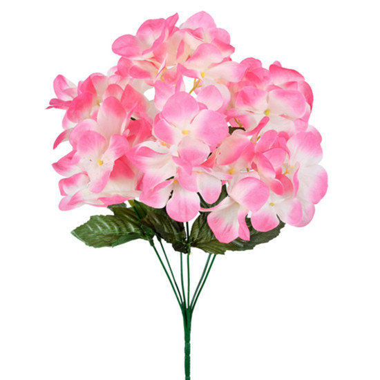 Imagem BUQUÊ DECORATIVO DE HORTÊNSIA ROSA EM PLÁSTICO MOLDÁVEL 35X23 CM - GRILLO