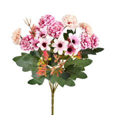 Imagem de BUQUÊ DECORATIVO MISTO DE CRISÂNTEMO E MARGARIDA MALVA EM PLÁSTICO - GRILLO - Grillo Ltda
