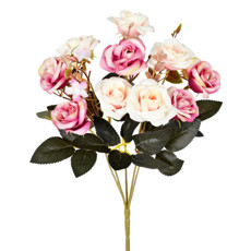 Imagem de BUQUÊ DECORATIVO DE ROSAS SILVESTRES BEAUTY EM PLÁSTICO MOLDÁVEL 30X17 CM - GRILLO - Grillo Ltda