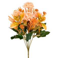 Imagem de BUQUÊ DECORATIVO DE MINI PEÔNIA SALMÃO EM PLÁSTICO MOLDÁVEL 30X15 CM - GRILLO - Grillo Ltda