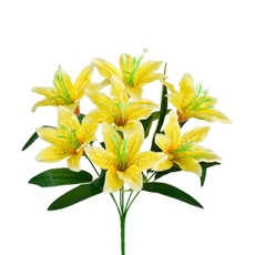 Imagem de BUQUÊ DECORATIVO DE LÍRIO AMARELO EM PLÁSTICO MOLDÁVEL 35X10 CM - GRILLO - Grillo Ltda