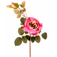 Imagem de HASTE DECORATIVA DE ROSA OUTONADA COR MALVA EM PLÁSTICO MOLDÁVEL 60X20 CM - GRILLO - Grillo Ltda