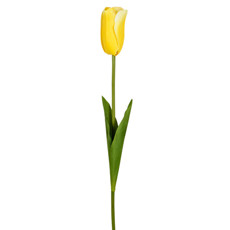 Imagem de HASTE DECORATIVA DE TULIPA AMARELA EM PLÁSTICO E TECIDO MOLDÁVEL 51X5 CM - GRILLO - Grillo Ltda