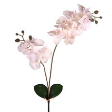 Imagem de HASTE DECORATIVA DE ORQUÍDEA BRANCA COM FOLHAS E RAIZ EM PLÁSTICO MOLDÁVEL - GRILLO - Grillo Ltda