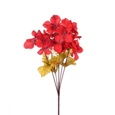 Imagem de BUQUÊ DECORATIVO DE HORTÊNSIA VERMELHO OUTONO EM PLÁSTICO MOLDÁVEL 33X15 CM - GRILLO - Grillo Ltda