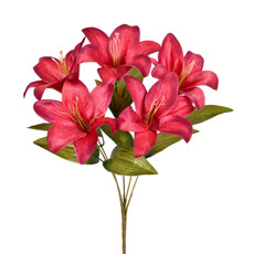 Imagem de HASTE BUQUÊ PERMANENTE DECORATIVA DE LÍRIO TIGRE VERMELHO OUTONO EM PLÁSTICO 36X10CM - Grillo Ltda