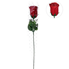 Imagem de HASTE PRESENTE DECORATIVA BOTÃO DE ROSA VERMELHO EM PLÁSTICO MOLDÁVEL 46X6CM GRILLO - Grillo Ltda