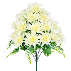 Imagem de BUQUÊ DECORATIVO DE DÁLIA AMARELO CLARO EM PLÁSTICO MOLDÁVEL 60X33 CM - GRILLO - Grillo Ltda