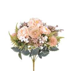 Imagem de BUQUÊ MISTO DE PEÔNIA E CRISÂNTEMO ROSA CLARO EM PLÁSTICO MOLDÁVEL 50X35 CM - GRILLO - Grillo Ltda