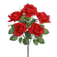 Imagem de BUQUÊ DECORATIVO DE ROSA DIAMANTE VERMELHA EM PLÁSTICO MOLDÁVEL 46X20 CM - GRILLO - Grillo Ltda