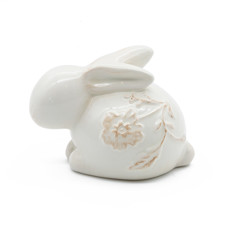 Imagem de COELHO DECORATIVO PEQUENO EM PORCELANA BRANCA 7X10X6 CM - TOK DA CASA - Cromus Embalagens Ind. E Com. Ltda