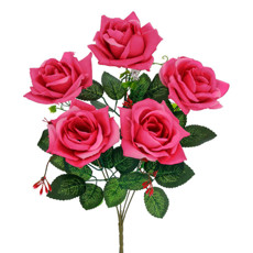 Imagem de BUQUÊ DECORATIVO DE ROSA DIAMANTE LILÁS EM PLÁSTICO MOLDÁVEL 46X20 CM - GRILLO - Grillo Ltda