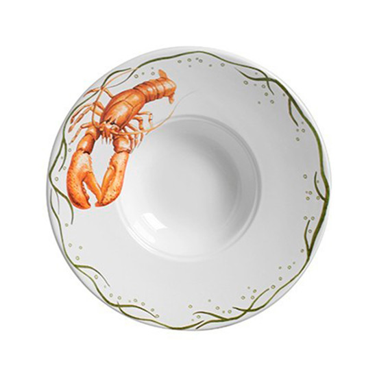 Imagem PRATO EM CERÂMICA BRANCA PARA RISOTO ESTAMPA LAGOSTA 6X28X28 CM - SCALLA CERÂMICA