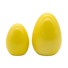 Imagem de CONJUNTO DE 2 OVOS AMARELOS DECORATIVO EM CERÂMICA - CROMUS - Cromus Embalagens Ind. E Com. Ltda