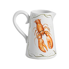 Imagem de JARRA EM CERÂMICA BRANCA ESTAMPA LAGOSTA 20X19X13 CM - SCALLA CERÂMICA - Scalla Ceramica Artistica Ltda-Epp