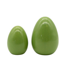 Imagem de CONJUNTO DE 2 OVOS VERDES DECORATIVO EM CERÂMICA - CROMUS - Cromus Embalagens Ind. E Com. Ltda
