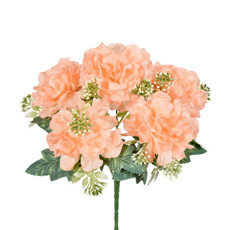 Imagem de BUQUÊ DECORATIVO DE PEÔNIA LARANJA EM PLÁSTICO MOLDÁVEL 25X20 CM - GRILLO - Grillo Ltda