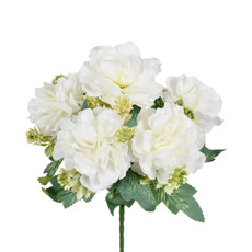 Imagem de BUQUÊ DECORATIVO DE PEÔNIA CREME EM PLÁSTICO MOLDÁVEL 25X20 CM - GRILLO - Grillo Ltda