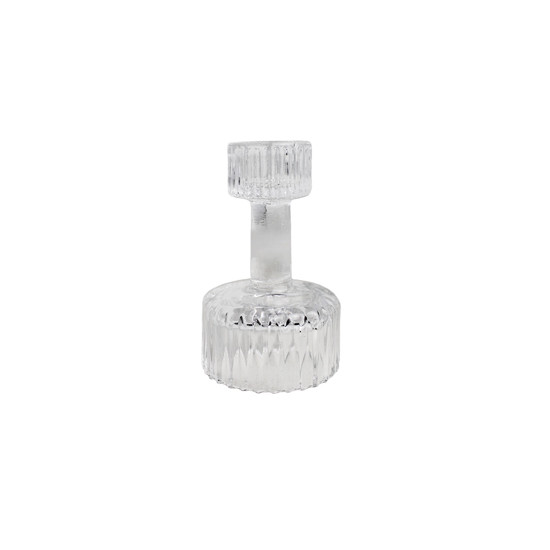 Imagem MINI CASTIÇAL DECORATIVO EM VIDRO TRANSPARENTE 10X6 CM - GRILLO 58268