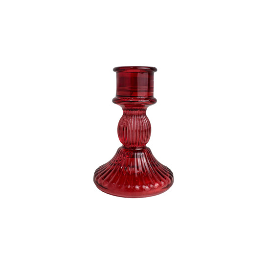 Imagem CASTIÇAL PEQUENO DECORATIVO EM VIDRO VERMELHO 11X7 CM - GRILLO 58277