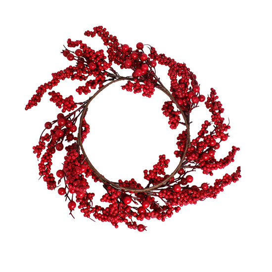 Imagem GIRLANDA DECORATIVA DE BERRIES VERMELHA EM PLÁSTICO E METAL 6X35 CM - GRILLO